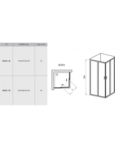Dušo kabina Blix BLRV2, RAVAK