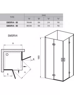 Dušo kabina SmartLine SMSRV4, RAVAK
