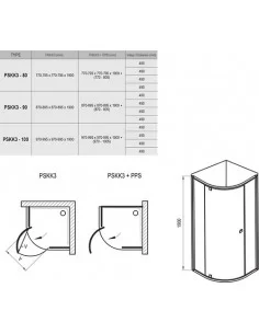 Dušo kabina Pivot PSKK3, RAVAK