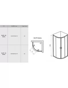 Žema dušo kabina Blix BLCP4 Sabina, RAVAK
