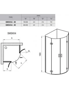 Dušo kabina SmartLine SMSKK4, RAVAK