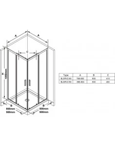 Blix Slim BLSRV2 dušo kabina, RAVAK