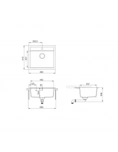 Akmens masės plautuvė AQUASANITA QUADRO SQQ100