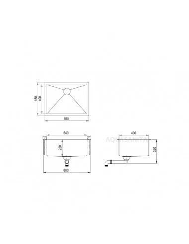 Nerūdijančio plieno plautuvė AQUASANITA ENNA ENN100L