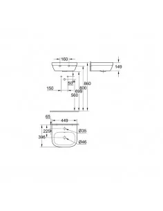 Praustuvas Euro Ceramic, 450x396mm baltas, Grohe