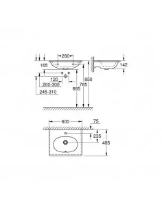 Praustuvas Essence, 600x485 mm, baltas , Grohe