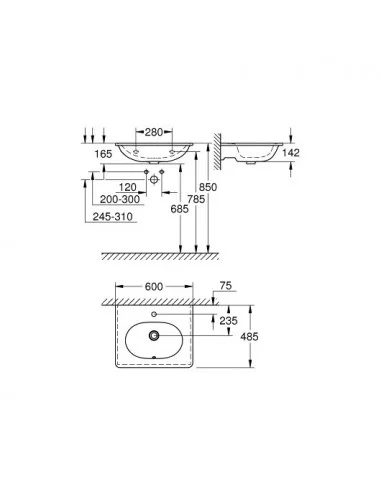 Praustuvas Essence, 600x485 mm, baltas , Grohe