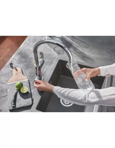 Maišytuvas plautuvei Blue Pure Baucurve, su filtru, chromas , Grohe