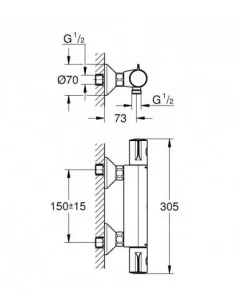 Maišytuvas dušo termostatinis Grohtherm 800 chromas, Grohe