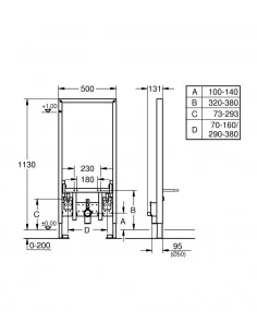 Potinkinis rėmas bide Rapid SL, 1.13m, Grohe