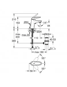 Maišytuvas praustuvo Eurostyle Solid, baltas, Grohe