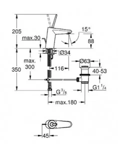 Maišytuvas praustuvo Eurodisc Joystick S, chromas, Grohe