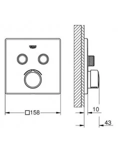 Maišytuvas dušo potinkinis, termostatinis Grohtherm SmartControl, chromas, Grohe