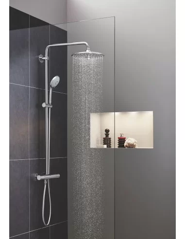 Dušo sistema potinkinė su termostatiniu maišytuvus Grohtherm Perfect Rainshower Cosmopolitan 210 , chromas, Grohe