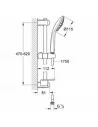 Dušo komplektas su stovu Euphoria 110 Massage, žarna 1750mm, Grohe