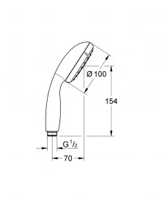 Dušo galvutė Tempesta 100 II 5.7l, chromas, Grohe