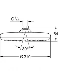 Dušo galva Tempesta 210, chromas, Grohe