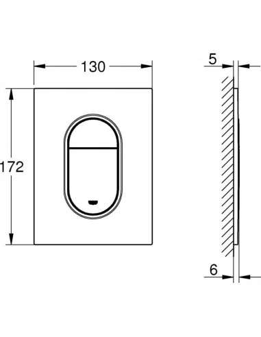 Nuleidimo plokštelė Arena Cosmo S, 130x172, balta, Grohe