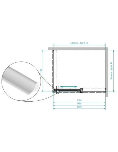 Dušo kabina Milda soft 110, 120, 130 cm, BRASTA GLASS