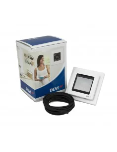 Termostatas DEVIreg™ Touch poliarinis baltas, +5...+45 °C, grindų+patalpos, 16 A