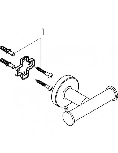 Kabliukas dvigubas metalinis Logis Universal, Hansgrohe