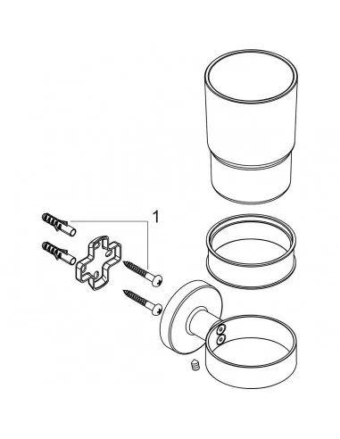 Stiklinė su metaliniu laikikliu Logis Universal, Hansgrohe