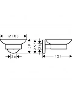 Muilinė su metaliniu laikikliu Logis Universal, Hansgrohe