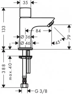 Maišytuvas praustuvui Logis Pillar 70, Hansgrohe