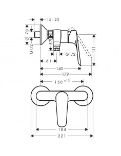 Maišytuvas dušo Logis E, Hansgrohe