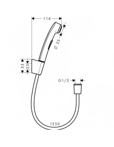 Dušo komplektas bide su laikikliu, Hansgrohe