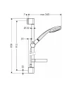 Dušo komplektas su aukštu laikikliu Croma 100 Vario 90cm chromas, Hansgrohe