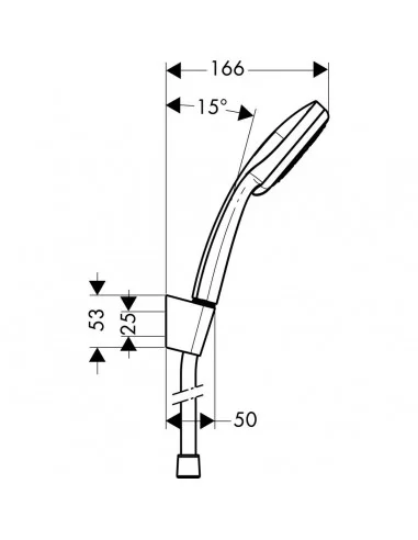 Dušo komplektas su laikikliu Croma 100, Hansgrohe
