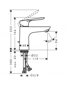 Maišytuvas praustuvui Logis E 100, Hansgrohe