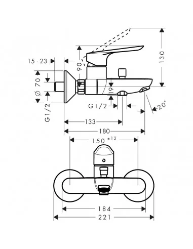 Maišytuvas voniai Logis E, Hansgrohe