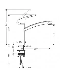 Maišytuvas plautuvei Focus, Hansgrohe