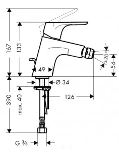 Maišytuvas bide Focus chromas, Hansgrohe