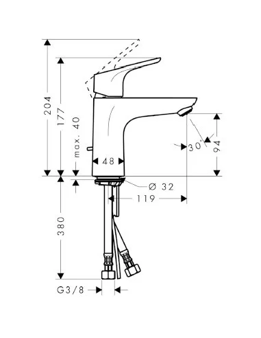 Maišytuvas praustuvui Focus 100 chromas, Hansgrohe