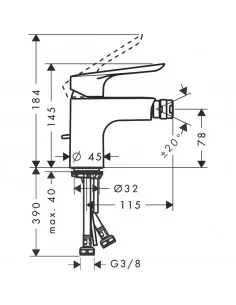 Maišytuvas bide Logis E, Hansgrohe