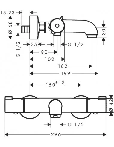 Maišytuvas voniai termostatinis Ecostat 1001 CL, Hansgrohe