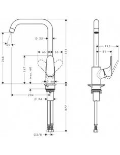 Maišytuvas plautuvei Focus 260 chromas, Hansgrohe