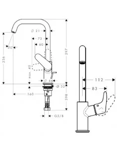 Maišytuvas praustuvui aukštas Focus 240 chromas, Hansgrohe