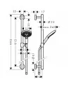 Dušo komplektas su aukštu laikikliu Raindance Select S 3 jet 90cm chromas, Hansgrohe