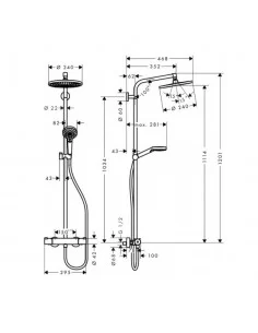 Dušo sistema su termostatiniu maišytuvu Crometta S 240, Hansgrohe