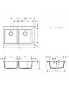 Plautuvė iš granito 880x510mm S51 S510-F770, Hansgrohe, Hansgrohe