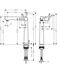 Maišytuvas praustuvui aukštas Talis S 250, Hansgrohe