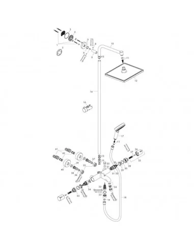 Dušo sistema voniai su termostatiniu maišytuvu Crometta E 240 1jet, Hansgrohe