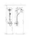 Dušo sistema su termostatiniu maišytuvu Croma E Showerpipe 280 1jet, Hansgrohe