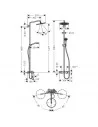 Dušo sistema su termostatiniu maišytuvu Croma Select S 280 1jet, Hansgrohe