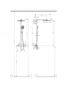 Dušo sistema su termostatiniu maišytuvu Raindance S300, Hansgrohe