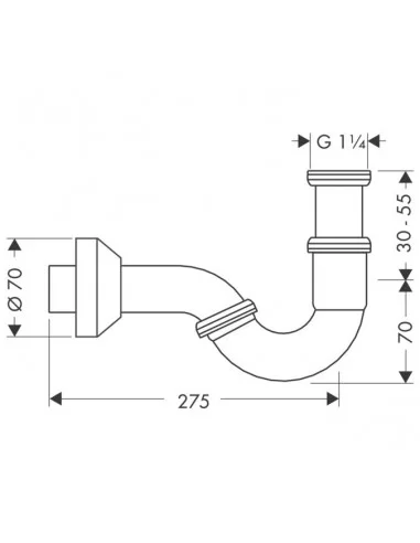 Sifonas bide chromuotas, Hansgrohe